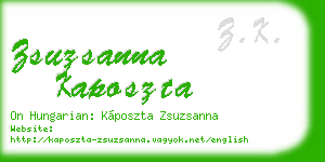 zsuzsanna kaposzta business card